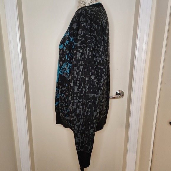 Vintage 80s pixel Pop Art sweater - Picture 2 of 7